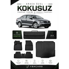 Yek Cars Volkswagen Jetta 2015 Model Aracınıza Özel 4d  Kauçuk Paspas Takımı ve Cepsiz Bagaj Havuzu