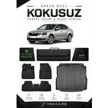 Yek Cars Skoda Octavia 2020 Model Aracınıza Özel 4d Karbonlu Kauçuk Paspas Takımı ve Bagaj Havuzu