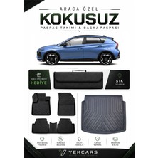 Yek Cars Hyundai Bayon 2023 Model Aracınıza Özel 4d Karbonlu Kauçuk Paspas Takımı ve Bagaj Havuzu