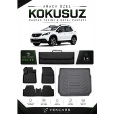 Yek Cars Peugeot 2008 2013 Model Aracınıza Özel 4d Karbonlu Kauçuk Paspas Takımı ve Bagaj Havuzu
