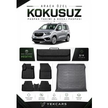 Yek Cars Opel Combo 2016 Model Aracınıza Özel 4d Karbonlu Kauçuk Paspas Takımı ve Bagaj Havuzu