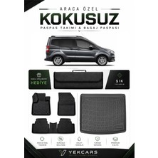 Yek Cars Ford Courier 2017 Model Aracınıza Özel 4d Karbonlu Kauçuk Paspas Takımı ve Bagaj Havuzu