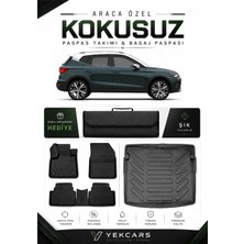Yek Cars Seat Arona 2019 Model Aracınıza Özel 4d Karbonlu Kauçuk Paspas Takımı ve Üst Bagaj Havuzu
