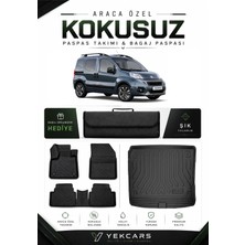 Yek Cars Fiat Fiorno 2026 Model Aracınıza Özel 4d Karbonlu Kauçuk Paspas Takımı ve Bagaj Havuzu