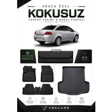 Yek Cars Fiat Linea 2018 Model Aracınıza Özel 4d Karbonlu Kauçuk Paspas Takımı ve Bagaj Havuzu
