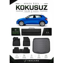 Yek Cars Skoda Fabia 2019 Model Aracınıza Özel 4d Karbonlu Kauçuk Paspas Takımı ve Bagaj Havuzu