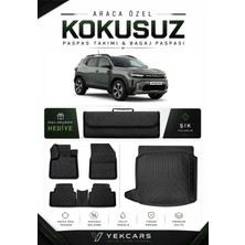 Yek Cars Renault Duster Benzin/hybrid 2025 Model Aracınıza Özel 4d Karbonlu Kauçuk Paspas Takımı ve Bagaj Havuzu