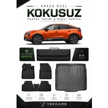 Yek Cars Citoen C4 2020 Model Aracınıza Özel 4d Karbonlu Kauçuk Paspas Takımı ve Alt Bagaj Havuzu