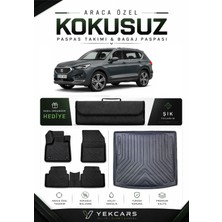 Yek Cars Seat Tarraco 2021 Model Aracınıza Özel 4d Karbonlu Kauçuk Paspas Takımı ve Bagaj Havuzu