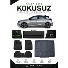 Yek Cars Opel Corsa Elektrikli 2023 Model Aracınıza Özel 4d Karbonlu Kauçuk Paspas Takımı ve Bagaj Havuzu