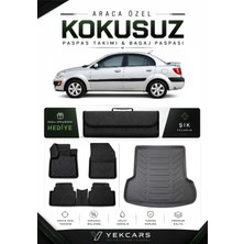 Yek Cars Kia Rio Sedan 2010 Model Aracınıza Özel 4d Karbonlu Kauçuk Paspas Takımı ve Bagaj Havuzu