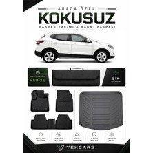 Yek Cars Nissan Qashqai Visia 2019 Model Aracınıza Özel 4d Karbonlu Kauçuk Paspas Takımı ve Bagaj Havuzu