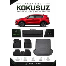 Yek Cars Kia Sportage 2019 Model Aracınıza Özel 4d Karbonlu Kauçuk Paspas Takımı ve Bagaj Havuzu