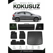 Yek Cars Fiat Egea Hatchback 2015 Model Aracınıza Özel 4d Karbonlu Kauçuk Paspas Takımı ve Bagaj Havuzu