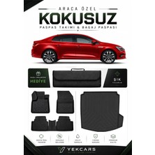Yek Cars Renault Megane 4 2016 Model Aracınıza Özel 4d  Kauçuk Paspas Takımı ve Sağ Cepli Bagaj Havuzu