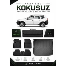 Yek Cars Dacia Duster 4x2 2010 Model Aracınıza Özel 4d Karbonlu Kauçuk Paspas Takımı ve Bagaj Havuzu