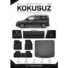 Yek Cars Volkswagen Caddy 2023 Model Aracınıza Özel 4d Karbonlu Kauçuk Paspas Takımı ve Bagaj Havuzu