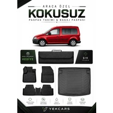 Yek Cars Volkswagen Caddy 2009 Model Aracınıza Özel 4d Karbonlu Kauçuk Paspas Takımı ve Bagaj Havuzu