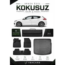 Yek Cars Renault Megane 3 2014 Model Aracınıza Özel 4d Karbonlu Kauçuk Paspas Takımı ve Bagaj Havuzu