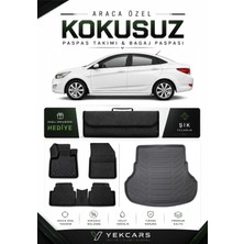 Yek Cars Hyundai Accent Blue 2012 Model Aracınıza Özel 4d Karbonlu Kauçuk Paspas Takımı ve Bagaj Havuzu
