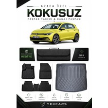 Yek Cars Volkswagen Golf 8 Otomatik 2024 Model Aracınıza Özel 4d  Kauçuk Paspas Takımı ve Üst Bagaj Havuzu