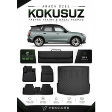 Yek Cars Mini Countryman Elektrikli 2026 Model Aracınıza Özel 4d Karbonlu Kauçuk Paspas Takımı ve Bagaj Havuzu
