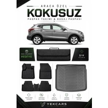 Yek Cars Nissan Qashqai Tekna 2013 Model Aracınıza Özel 4d Karbonlu Kauçuk Paspas Takımı ve Bagaj Havuzu