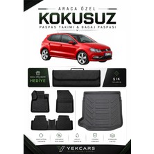 Yek Cars Volkswagen Polo 2009 Model Aracınıza Özel 4d Karbonlu Kauçuk Paspas Takımı ve Üst Bagaj Havuzu