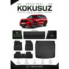 Yek Cars Skoda Kodiaq 2026 Model Aracınıza Özel 4d Karbonlu Kauçuk Paspas Takımı ve Alt Bagaj Havuzu