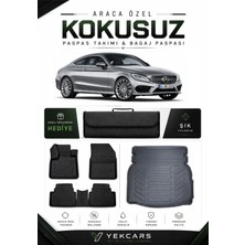Yek Cars Mercedes W205 2019 Model Aracınıza Özel 4d Karbonlu Kauçuk Paspas Takımı ve Rampalı Bagaj Havuzu