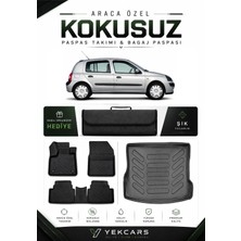 Yek Cars Renault Clio 2001 Model Aracınıza Özel 4d Karbonlu Kauçuk Paspas Takımı ve Bagaj Havuzu