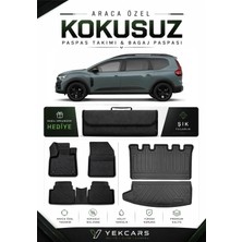 Yek Cars Dacia Jogger 2024 Model Aracınıza Özel 4d Karbonlu Kauçuk Paspas Takımı ve Bagaj Havuzu