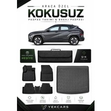 Yek Cars Hyundai Kona Elektrikli 2026 Model Aracınıza Özel 4d Karbonlu Kauçuk Paspas Takımı ve Alt Bagaj Havuzu