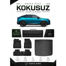 Yek Cars Peugeot 3008 Hybrid 2024 Model Aracınıza Özel 4d Karbonlu Kauçuk Paspas Takımı ve Üst Bagaj Havuzu