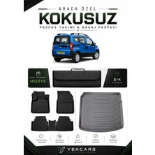 Yek Cars Peugeot Bipper 2017 Model Aracınıza Özel 4d Karbonlu Kauçuk Paspas Takımı ve Bagaj Havuzu