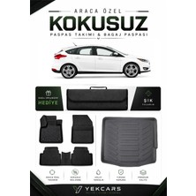 Yek Cars Ford Focus 3 ve 3,5 Hatchback 2015 Model Aracınıza Özel 4d Karbonlu Kauçuk Paspas Takımı ve Bagaj Havuzu