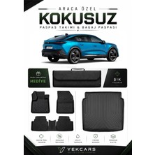 Yek Cars Peugeot 408 2023 Model Aracınıza Özel 4d Karbonlu Kauçuk Paspas Takımı ve Bagaj Havuzu