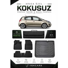 Yek Cars Opel Corsa D 2006 Model Aracınıza Özel 4d Karbonlu Kauçuk Paspas Takımı ve Bagaj Havuzu