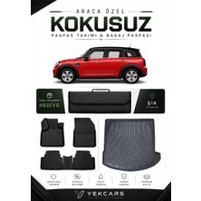 Yek Cars Mini Countryman 2021 Model Aracınıza Özel 4d Karbonlu Kauçuk Paspas Takımı ve Bagaj Havuzu