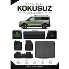 Yek Cars Ford Courier 2026 Model Aracınıza Özel 4d Karbonlu Kauçuk Paspas Takımı ve Bagaj Havuzu