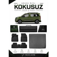 Yek Cars Opel Combo 2024 Model Aracınıza Özel 4d Karbonlu Kauçuk Paspas Takımı ve Bagaj Havuzu