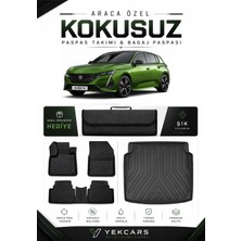 Yek Cars Peugeot 308 2024 Model Aracınıza Özel 4d Karbonlu Kauçuk Paspas Takımı ve Bagaj Havuzu