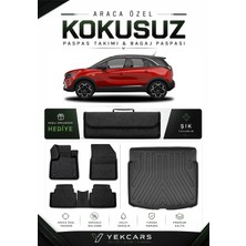 Yek Cars Opel Crossland 2018 Model Aracınıza Özel 4d Karbonlu Kauçuk Paspas Takımı ve Üst Bagaj Havuzu