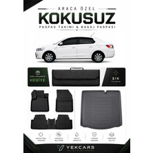 Yek Cars Peugeot 301 2017 Model Aracınıza Özel 4d Karbonlu Kauçuk Paspas Takımı ve Bagaj Havuzu