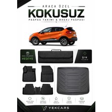 Yek Cars Renault Captur 2017 Model Aracınıza Özel 4d Karbonlu Kauçuk Paspas Takımı ve Bagaj Havuzu
