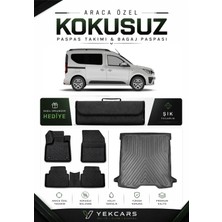 Yek Cars Renault Express 2023 Model Aracınıza Özel 4d Karbonlu Kauçuk Paspas Takımı ve Bagaj Havuzu