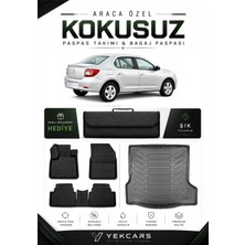 Yek Cars Renault Symbol 2020 Model Aracınıza Özel 4d Karbonlu Kauçuk Paspas Takımı ve Bagaj Havuzu