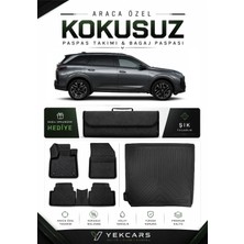Yek Cars Peugeot 5008 Hybrid 2026 Model Aracınıza Özel 4d Karbonlu Kauçuk Paspas Takımı ve Bagaj Havuzu