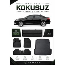 Yek Cars Renault Fluance 2010 Model Aracınıza Özel 4d Karbonlu Kauçuk Paspas Takımı ve Bagaj Havuzu