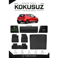 Yek Cars Renault Clio 4 2016 Model Aracınıza Özel 4d Karbonlu Kauçuk Paspas Takımı ve Bagaj Havuzu